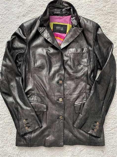 vintage versace leather jacket